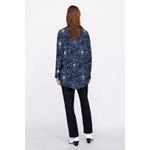 ZARA  Blue 100% Viscose Snake Print Hi Low Tie Neck Blouse Shirt Top Size Medium Photo 1