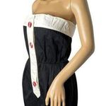 Karl Lagerfeld Vintage 80’s tuxedo style strapless black white red dress size S Photo 3