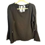 Sanctuary  womens black long sleeve top with tie closure & bell sleeves sz M Photo 0