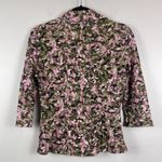 Vintage y2k Womens Collared Button Up Top M Floral Lace 3/4 Sleeve Top Cottage Size M Photo 4