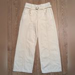 Madewell  Jeans Womens 30 Wide Leg High Rise Belted Cream Ivory Vintage Denim NEW Photo 1