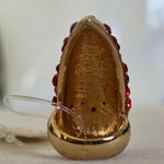 Gold with Red Rhinestones Claw Midi Ring Photo 3