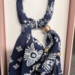 Serefina | Navy Bandana Boho Bag Charm Blue Photo 5