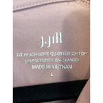 J Jill Fit Peach Soft 1/4 Zip Top Mauve Pink Large Zip Pockets Photo 3