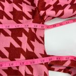 Blumarine houndstooth floral embroidered long belted coat pink red sz 40 Photo 3