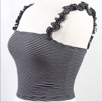 Mind Code ‎Striped Ruffle Strap Top Photo 3