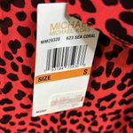 Michael Kors Red Animal Print Cheetah Sheer Long Sleeve Swim Coverup Size S Photo 7