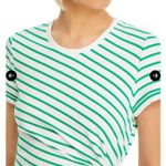 AQUA  Green Striped T-Shirt Dress with Tie Waist Mini‎ Bodycon XS Photo 3