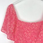Lush Clothing NWOT Lush Floral Smocked Ruched Top Pink Plus Size 2X NEW Photo 8