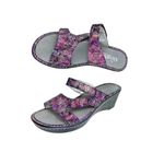 Alegria Double Strap Comfort Sandal Slide Womens 39 Croc Embossed Leather Shoes Photo 7