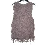 Umgee  Women's Cardigan Wrap‎ Shaggy Open Front Fringe Vest Sleeveless Grey Large Photo 9
