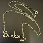 Vintage 925 Sterling Silver Personalized Name “Barbara” Pendant Necklace 1.7g. Photo 1
