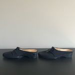 Taryn Rose Slip On Mules Shoes EU 38 US 7.5 Wedge Heels Black Leather Italy Photo 3