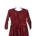 Sassafras Autumn Midi Dress XS Burgundy Gold Tree Print Fall Modest Boho Cottagecore Artsy Photo 12