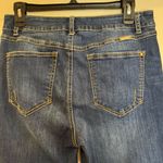 INC  straight leg crop fringe jeans 12P button front Photo 1