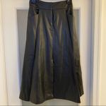 ZARA Faux Leather A-line Midi Skirt with Front Slit Photo 2