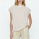 Pistola  Trina Muscle Tee Cream Sable Stripe Size L Cap Sleeve Boxy Fit Photo 0