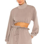 H:ours Revolve  Georgi Cropped Open Back Sweatshirt Blouse‎ Top Sz XS Photo 0