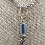 Chico's Two Tone Gold & Silver Multi Chain Pendant Necklace Rhinestone Accents L Photo 4