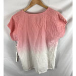 Caslon NWT  Woven V-Neck T-Shirt in Pink Bride Ombre Size Small Photo 4