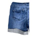 Junior Wallflower Blue Denim Shorty Shorts Size 7 Mid Rise Embroidered Daisys Photo 5