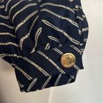 Elizabeth McKay Blue and White Chevron Silk Wrap Dress Size 0 Photo 3