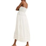 Saylor  Maternity Adalene Dress White Smocked Maxi Dress Size Large Photo 2