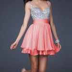 La Femme 16813 Short Dress in Coral Photo 0