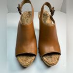 Sam Edelman Camilla Wedge Tan Leather Wood Studded Heel size 8.5 $150 Revolve Photo 4