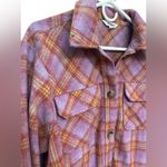 Steve Madden  Flannel Shacket Womens Long Sleeve Pocket Shirt Jacket Pink Photo 2