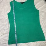 Ming Wang Green Sleeveless Knit Top Size Medium Scoop Neck Side Slit Photo 6