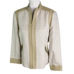 Doncaster NEW Collection Leather Trim Jacquard Lenten Jacket Beige Size Photo 6