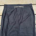Black 100% Linen Boho Eagle's Eye Maxi Skirt w/ Drawstring Waist and Front Slit Size 8 Photo 5