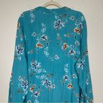 Woman Within  Blue Floral Button Down Shirt Photo 6