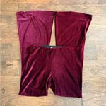 Fringe Studio EUC Burgundy Ribbed Velvet Flare High Rise Pull Photo 1