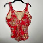 Lands' End salmon paisley print one piece swimsuit women’s size 18W beach summer Photo 2