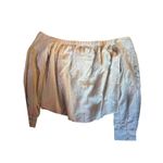 Free People  Hello Beautiful Off Shoulder Linen Knit Top Tie Front S NEW Nautical Photo 5