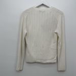 Theory  Open Knit White & Tan Cardigan Top Preppy Designer Size Medium Photo 7