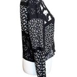 Vintage Floral Print Button Down LongSleeve Shirt Jacket Black Size Small Petite Photo 1