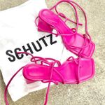 Schutz Hot Pink Fernanda Tie Sandal High Heel Sandal 7.5 Photo 1