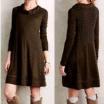 Anthropologie | Saturday Sunday Moss Green Crochet Back Swing Dress Size XS Photo 1