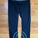 Lululemon  black with teal accents crop leggings size 4 Photo 0
