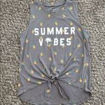 Fifth Sun Gray 'Summer Vibes' Pineapple Muscle Tee Photo 0