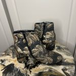 Tapestry Brocade Gold Sequin Leather Soled Boots Size 8.5 Photo 5