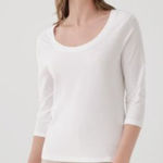 Pact White Organic Cotton Scoop Neck Top Photo 0