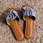 1. State Blue Fann Ruched Leather Slide Sandals, Size 7.5 New in Box Photo 5