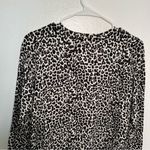 Joseph A Cardigan Sweater Cream Black Animal Print Photo 7
