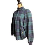 Pendleton 1980s  Green & Navy 100% Wool Vintage Front Zip Coat Women size Medium Photo 8