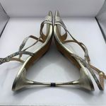 Linea Paolo  Hart Strappy Sandal gold silver wedding guest heels size 11M square Photo 6