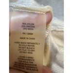 SIONI Ruffle Hem Crochet Open Back Tunic Size Large Cream Wool Sweater Boho Photo 5